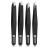 Macs Tweezers Set - Professional Stainless Steel Tweezers for Eyebrows - Great Precision for Facial Hair, Splinter and Ingrown Hair Removal (Black 4 Pcs)