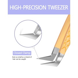 MORGLES Lash Tweezers for Eyelash Extensions, 3 Pcs Eyelash Extension Tweezers for Professionals & Beginners Fanning Volume Lashes