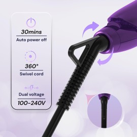 Manelix 0.3 Inch Super Slim Design Mini Flat Iron for Short Hair, 2 in 1 Hair Straightener and Curler, Dual Voltage PTC and Ceramic Small Flat Iron Hair Straightener