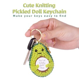 MuMyer Funny Positive Crochet Potato Keychain Handmade Emotional Support Knitted Wool Potato Doll Keychain Gift for Bag Charm(K5)