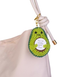 MuMyer Funny Positive Crochet Potato Keychain Handmade Emotional Support Knitted Wool Potato Doll Keychain Gift for Bag Charm(K5)