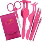 Eyelash Applicator Tool - 5-in-1 Lash Applicator Tool Set with Eyelash Extension Tweezers, Scissors, Brush - Professional Eye Lash Applicator Tools for DIY Eyelash Extensions, Cluster Lashes