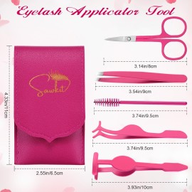 Eyelash Applicator Tool - 5-in-1 Lash Applicator Tool Set with Eyelash Extension Tweezers, Scissors, Brush - Professional Eye Lash Applicator Tools for DIY Eyelash Extensions, Cluster Lashes