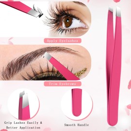 Eyelash Applicator Tool - 5-in-1 Lash Applicator Tool Set with Eyelash Extension Tweezers, Scissors, Brush - Professional Eye Lash Applicator Tools for DIY Eyelash Extensions, Cluster Lashes