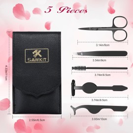 Eyelash Applicator Tool - 5-in-1 Lash Applicator Tool Set with Eyelash Extension Tweezers, Scissors, Brush - Professional Eye Lash Applicator Tools for DIY Eyelash Extensions, Cluster Lashes