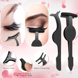 Eyelash Applicator Tool - 5-in-1 Lash Applicator Tool Set with Eyelash Extension Tweezers, Scissors, Brush - Professional Eye Lash Applicator Tools for DIY Eyelash Extensions, Cluster Lashes