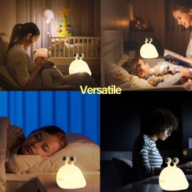 Myratts Led Cute Slug Night Light, Dimmable Kawaii Lamps, Super Squishy Silicone USB Rechargeable Touch Control Night Lamp, Used for Camping Party Room Decor (Slug)