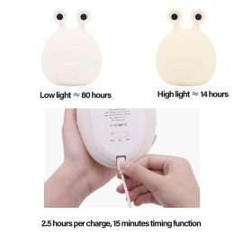 Myratts Led Cute Slug Night Light, Dimmable Kawaii Lamps, Super Squishy Silicone USB Rechargeable Touch Control Night Lamp, Used for Camping Party Room Decor (Slug)