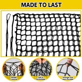 LPIW Climbing Net for Kids - 9.9FT x 9.9FT Double Layers Heavy Duty Playground Safety Net, Climbing Cargo Net for Tree House Tree Fort, Back Yard, Jungle Gyms, Monkey Bar Security MeshBlack