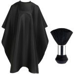 FEBSNOW Hair Cutting Cape Kit,Professional Barber Cape with Neck Duster Brush for Adults Waterproof Hairdressing Salon Cape with Adjustable Closure Snap Salon Barber Supplies