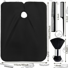 FEBSNOW Hair Cutting Cape Kit,Professional Barber Cape with Neck Duster Brush for Adults Waterproof Hairdressing Salon Cape with Adjustable Closure Snap Salon Barber Supplies FEBSNOW Hair Cutting Cape Kit,Professional Barber Cape with Neck Duster Brush for Adults Waterproof Hairdressing Salon Cape with Adjustable Closure Snap Salon Barber Supplies