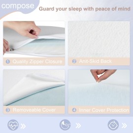 NeoBorn Baby Bassinet Mattress Pad, 24 x 20.8 Dual Sided Comfort Gel Memory Foam Mattress with Removable Breathable Soft Tencel Cover Fit for Graco Pack n Play Dome LX Bassinet, not playard