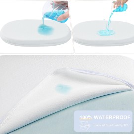 NeoBorn Baby Bassinet Mattress Pad, 24 x 20.8 Dual Sided Comfort Gel Memory Foam Mattress with Removable Breathable Soft Tencel Cover Fit for Graco Pack n Play Dome LX Bassinet, not playard