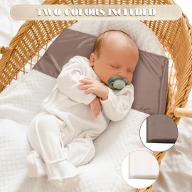 Hosuly 2 Pcs Satin Bassinet Sheet Baby Hair Soft Silk Feeling Sheet Baby Bassinet for Rectangle Cradle Pad Mattress Boys Girls Newborn Infant(Coffee, Khaki)