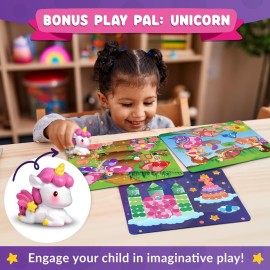 Funcils Dot Art Activity - Unicorn & Princess Sticker Kit, Toddler Art & Craft Supplies for Kids, Birthday Gifts for Boys & Girls Ages 3, 4, 5, 6, 7 Year Old - Kids Travel Toys, Airplane Must Have