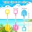 Dsmile 3Pcs Long Beach Shovels 16 Metal Kids Beach Spades Sand Shovels Toys with Wood Handle for Digging Shoveling Snow Sandbox Toys Set for Kids & Adults