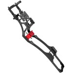 RCHuiWow Chassis Frame Upgrades Part for SCX10 SCX10 II 90046 1/10 RC Crawler Car,RC Carbon Fiber LCG Wheelbase Chassis Kit with Red Transmission Gearbox