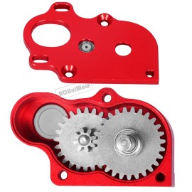 RCHuiWow Chassis Frame Upgrades Part for SCX10 SCX10 II 90046 1/10 RC Crawler Car,RC Carbon Fiber LCG Wheelbase Chassis Kit with Red Transmission Gearbox