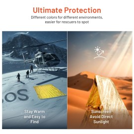 Griwonmy 6 Pack Survival Emergency Blanket, Updated Model Mylar Blankets, Space Blanket Gold and Silver, Suitable for Outdoor Sports, Wilderness Survival, Car Breakdown Emergency Use