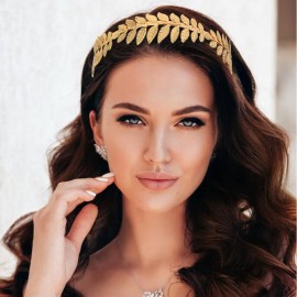 inSowni 8 Pieces Greek Roman Goddess Laurel Gold Leaf Crowns Tiaras Headbands +Leaves Hair Side Comb+Leaf Hair Clips+Laurel Bracelet Armband Bridal Wedding Headpieces Accessories for Women