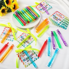 36 Pcs End of Year Gifts Mini Bubble Wands Gift Cards Set End of Year Gifts for Students Kids Bubble Party Favors with Tag Ribbon for Graduation Party Summer Goodie Bag Stuffers
