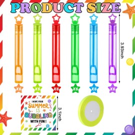 36 Pcs End of Year Gifts Mini Bubble Wands Gift Cards Set End of Year Gifts for Students Kids Bubble Party Favors with Tag Ribbon for Graduation Party Summer Goodie Bag Stuffers