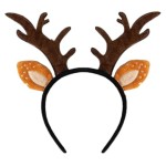LECHA Christmas Headband with Reindeer Ears for Adults Kids Hair Accessories for Christmas Supplies and Holiday Parties, Deer Antler Headband for Women, Men, Kids, Adults