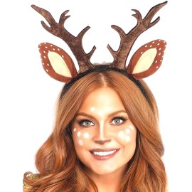 LECHA Christmas Headband with Reindeer Ears for Adults Kids Hair Accessories for Christmas Supplies and Holiday Parties, Deer Antler Headband for Women, Men, Kids, Adults