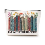 Book Floral Cosmetic Bag, Book Lovers Gifts, Book Gifts Bookish Gifts Readers Library Makeup Bag Inspirational Gifts for Women Sister Librarian Bookworm Girls Graduation Christmas Birthday Gift