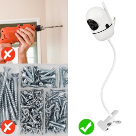 Flexible Baby Monitor Mount Compatible with HelloBaby HB65/HB40/HB6550/HB66/HB6339/HB6550 Pro, ANMEATE SM935E, Baby Camera Mount Without Tools or Wall Damage