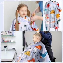 FEBSNOW Kids Hair Cutting Cape, Professional Barber Cape and Neck Duster Brush Cartoon Hairdresser Apron with Adjustable Closure for Children & Adults 55x39 Inches FEBSNOW Kids Hair Cutting Cape, Professional Barber Cape and Neck Duster Brush Cartoon Hairdresser Apron with Adjustable Closure for Children & Adults 55x39 Inches