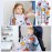 FEBSNOW Kids Hair Cutting Cape, Professional Barber Cape and Neck Duster Brush Cartoon Hairdresser Apron with Adjustable Closure for Children & Adults 55x39 Inches