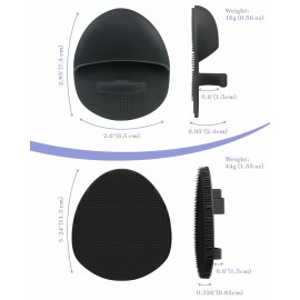 Manmihealth Soft Silicone Face Scrubber Exfoliator with Deep-Cleaning Silicone Shower Brush Body Scrubber Set(2 PCS), Super-Lathering, Gentle-Exfoliating and Massaging (Black*2)