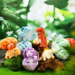 12 Pcs Adopt a Dinosaur Party Favors Bulk 6 Small Dinosaur Stuffed Animals Plush Toys Dino Plushies with 6 Mini Dino Egg Bag Stuffies for Kids Boys Girls Back to School Student Gifts from Teachers