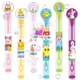 48PCS Easter Toys Mini Bubble Wands Assortment 6 S..