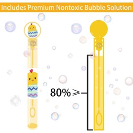 48PCS Easter Toys Mini Bubble Wands Assortment 6 Styles Kids Easter Basket Stuffers for Boys Girls, Bubble Blowing Gifts for Kids Party Favors
