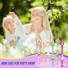 48PCS Easter Toys Mini Bubble Wands Assortment 6 Styles Kids Easter Basket Stuffers for Boys Girls, Bubble Blowing Gifts for Kids Party Favors