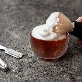 Mipcase Shaving Bowl, Shave Soap Bowl for Men Wooden Shaving Cream Mug Cup