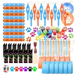 Dog Paw Party Favors for Kids, 97PCS Paw Print Party Supply Set for for Goodie Bag Filler, Treasure Box, Classroom Rewards, Carnival Prizes, Pinata Stuffers, Christmas gifts for Boys and Girls