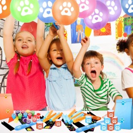 Dog Paw Party Favors for Kids, 97PCS Paw Print Party Supply Set for for Goodie Bag Filler, Treasure Box, Classroom Rewards, Carnival Prizes, Pinata Stuffers, Christmas gifts for Boys and Girls