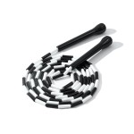 IDOU Beaded Jump Rope - Adjustable, Unbreakable Handles & Tangle-Free Design - Ultimate Fitness Rope/Black