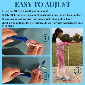 IDOU Beaded Jump Rope - Adjustable, Unbreakable Handles & Tangle-Free Design - Ultimate Fitness Rope/Black