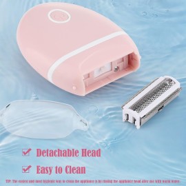 Electric Hair Shaver for Women: Compact, Cordless Wet & Dry Razor for Smooth Body & Dual Trimmers - Bikini Line and Quick, Travel-Friendly.BEAUTISILK (Pink)