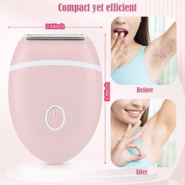 Electric Hair Shaver for Women: Compact, Cordless Wet & Dry Razor for Smooth Body & Dual Trimmers - Bikini Line and Quick, Travel-Friendly.BEAUTISILK (Pink)