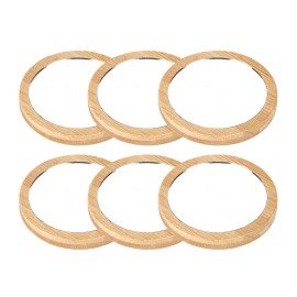 ZHU YU CHUN 6 PCS Wooden Portable Mini Makeup Mirror Small Round Glass Small Pocket Mirror Women\'s Hand Mirror Portable Women\'s Hand Mirror(Round) ZHU YU CHUN 6 PCS Wooden Portable Mini Makeup Mirror Small Round Glass Small Pocket Mirror Women\'s Hand Mirror Portable Women\'s Hand Mirror(Round)