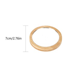 ZHU YU CHUN 6 PCS Wooden Portable Mini Makeup Mirror Small Round Glass Small Pocket Mirror Women\'s Hand Mirror Portable Women\'s Hand Mirror(Round)