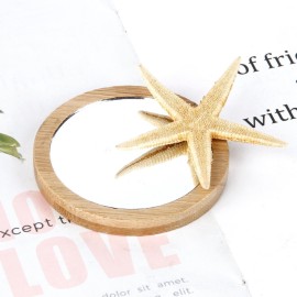 ZHU YU CHUN 6 PCS Wooden Portable Mini Makeup Mirror Small Round Glass Small Pocket Mirror Women\'s Hand Mirror Portable Women\'s Hand Mirror(Round)