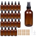 GIVAMEIHF 4oz Amber Glass Spray Bottles Mist Sprayer Set of 24,Empty Small Spray Bottle Fine Mist Spray Refillable Containers,Mini Travel Bottle Spray Bottle Make Perfect Oil,Perfume,Body Sprays