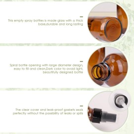 GIVAMEIHF 4oz Amber Glass Spray Bottles Mist Sprayer Set of 24,Empty Small Spray Bottle Fine Mist Spray Refillable Containers,Mini Travel Bottle Spray Bottle Make Perfect Oil,Perfume,Body Sprays