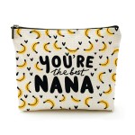 Leartoflife Nana Gift Nana Makeup Bag Grandma Gift Nana Zipper Pouch Funny Nana Makeup Bag Bananas Theme Gift Grandma Cosmetic Bag Grandma Gifts for Mothers Day